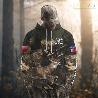 Whitetail Deer Hunting Shirt, Best Gifts for Deer Hunters, Hunting Hoodie For Men NHT351