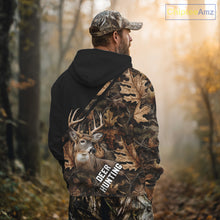 Load image into Gallery viewer, Deer Hunting Camo Custom Name 3D All Over Print Hoodie Basic Brown, Deer Hunting Season NHT352