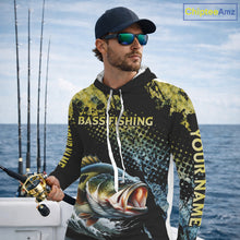 Load image into Gallery viewer, Bass Fishing Shirts Long Sleeve Hooded Sport Style Personalized Name, Team Name NHT401