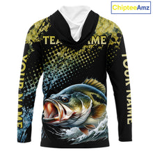 Load image into Gallery viewer, Bass Fishing Shirts Long Sleeve Hooded Sport Style Personalized Name, Team Name NHT401
