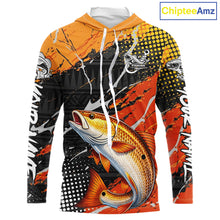 Load image into Gallery viewer, Personalized Redfish Fishing Jerseys, Red Drum Saltwater Tournament Fishing Shirts NHT464