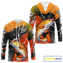 Load image into Gallery viewer, Personalized Redfish Fishing Jerseys, Red Drum Saltwater Tournament Fishing Shirts NHT464