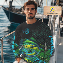 Load image into Gallery viewer, Mahi Mahi Fishing Custom 3D UV Protection Fishing Shirt, Mahi Mahi Long Sleeve Fishing Shirt NHT409