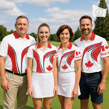 Load image into Gallery viewer, Personalized White And Red Canada Flag Mens Golf Polo Shirt, Patriotic Gifts For Golf Lover NHT735