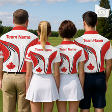 Load image into Gallery viewer, Personalized White And Red Canada Flag Mens Golf Polo Shirt, Patriotic Gifts For Golf Lover NHT735