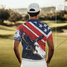 Load image into Gallery viewer, Mens Golf Polo Shirt Custom American Eagle Golf Shirts Personalized Golf Clubs Team Golf Top NHT902
