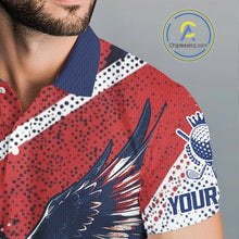 Load image into Gallery viewer, Mens Golf Polo Shirt Custom American Eagle Golf Shirts Personalized Golf Clubs Team Golf Top NHT902