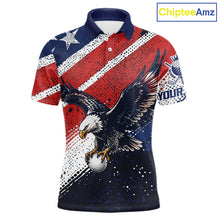 Load image into Gallery viewer, Mens Golf Polo Shirt Custom American Eagle Golf Shirts Personalized Golf Clubs Team Golf Top NHT902