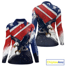 Load image into Gallery viewer, Womens Golf Polo Shirt Custom American Eagle Golf Shirts Personalized Golf Clubs Team Golf Top NHT902