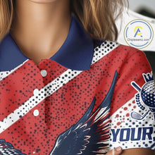Load image into Gallery viewer, Womens Golf Polo Shirt Custom American Eagle Golf Shirts Personalized Golf Clubs Team Golf Top NHT902