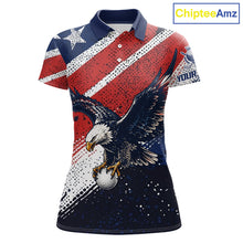 Load image into Gallery viewer, Womens Golf Polo Shirt Custom American Eagle Golf Shirts Personalized Golf Clubs Team Golf Top NHT902