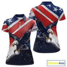 Load image into Gallery viewer, Womens Golf Polo Shirt Custom American Eagle Golf Shirts Personalized Golf Clubs Team Golf Top NHT902