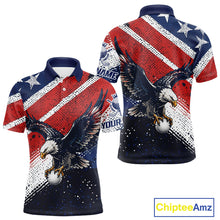 Load image into Gallery viewer, Mens Golf Polo Shirt Custom American Eagle Golf Shirts Personalized Golf Clubs Team Golf Top NHT902