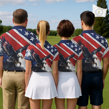 Load image into Gallery viewer, Mens Golf Polo Shirt Custom American Eagle Golf Shirts Personalized Golf Clubs Team Golf Top NHT902