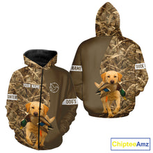 Load image into Gallery viewer, Duck Hunting Brown Camo Shirt with Yellow Lab – All Over Print Design, Gift for Hunters NHT228