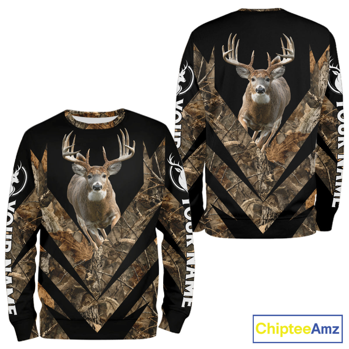 Customized Name Whitetail Deer Hunting Jump Shirt, Hunting Hoodie For Men NHT354