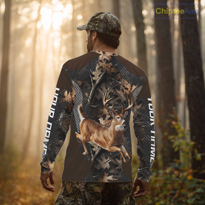 Whitetail Deer Jumping 3D All Over Print Shirts, Gift for Deer Hunters Men, Hunting Hoodie NHT355