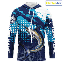 Load image into Gallery viewer, Custom Marlin Long Sleeve Fishing Shirts For Men, Design Marlin Fishing Jerseys NHT466