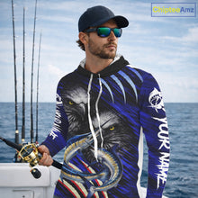 Load image into Gallery viewer, Marlin &amp; Eagle Design Fishing Shirt Long Sleeve Hooded, Marlin Fishing Shirt For Men NHT468