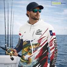 Load image into Gallery viewer, Custom Texas Flag Walleye Fishing Shirts, Texas Walleye Fishing Shirts Long Sleeve Hooded For Team NHT911