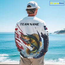 Load image into Gallery viewer, Custom Texas Flag Walleye Fishing Shirts, Texas Walleye Fishing Shirts Long Sleeve For Team NHT911