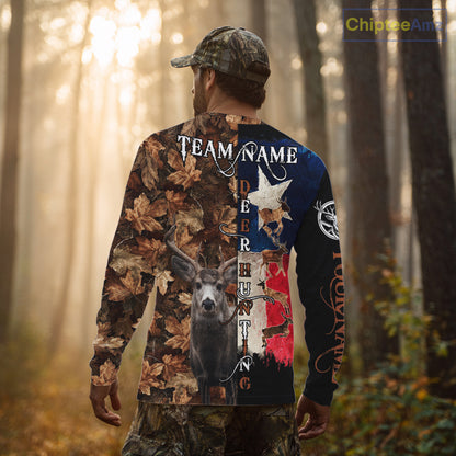 Personalized Deer Hunting Shirt with Texas Flag & Camo For Deer Hunters NHT28