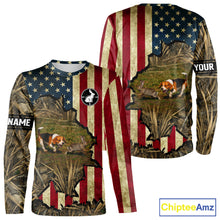 Load image into Gallery viewer, Beagle Dog Chasing Rabbit 3D American Flag Camo Custom Name Shirt, Rabbit Hunting Clothing NHT230