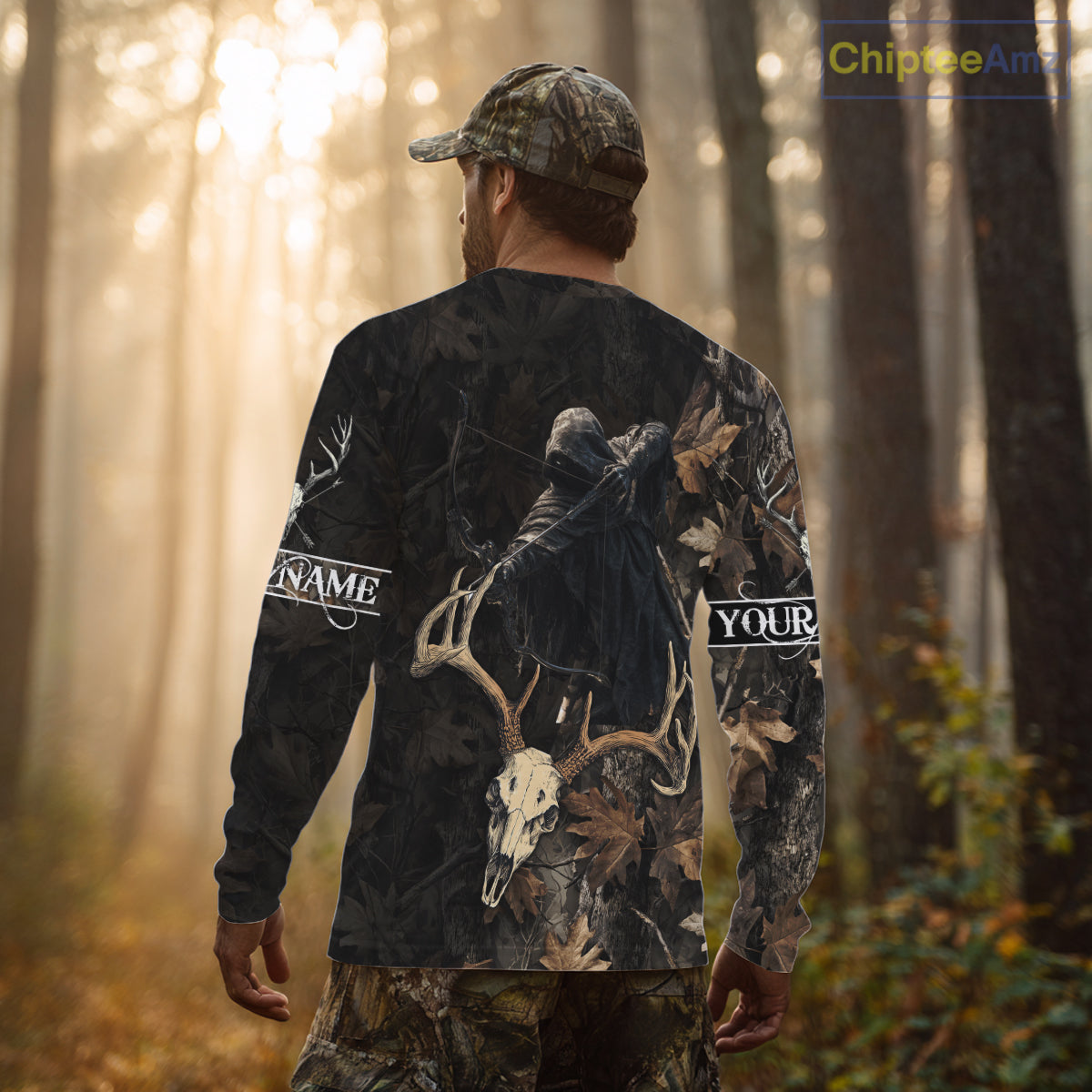 Deer Hunting Grim Reaper Camouflage Shirts for Deer Hunters, Hunting Hoodie For Men NHT358