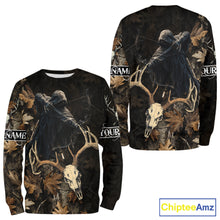 Load image into Gallery viewer, Deer Hunting Grim Reaper Camouflage Shirts for Deer Hunters, Hunting Hoodie For Men NHT358