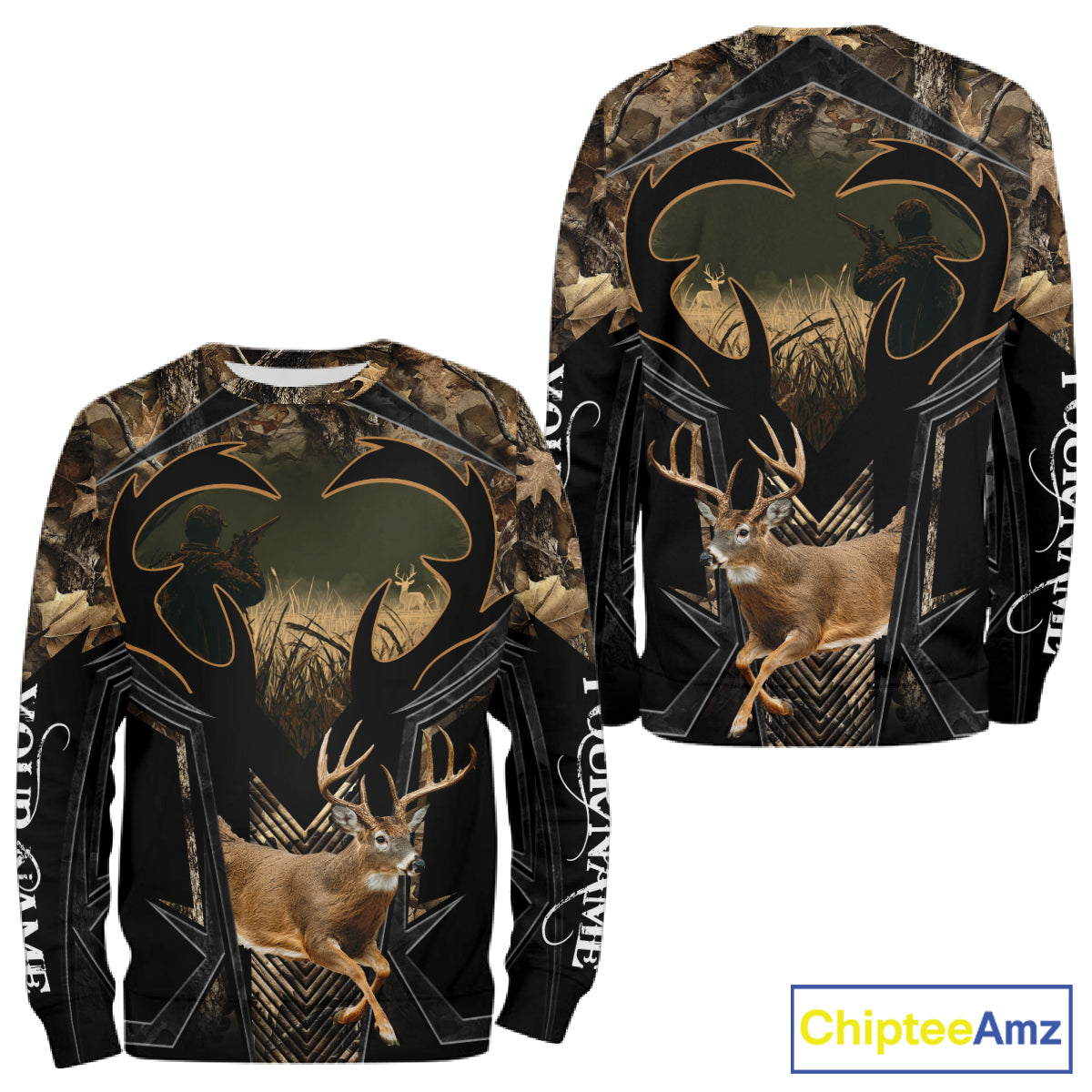 Deer Hunting Shirt 3D All-Over Print Deer with Camo Forest, Gift for Deer Hunters Men NHT360