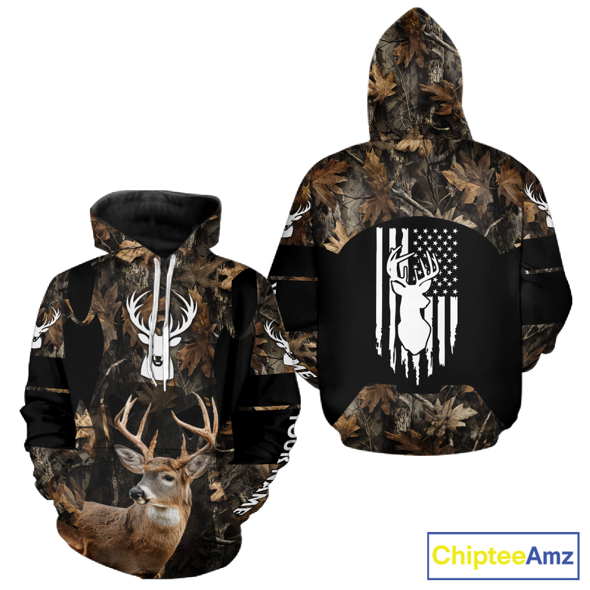 Deer Hunting With Full All Over 3D For Deer Hunters, Personalized US Flag Camouflage NHT362