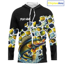 Load image into Gallery viewer, Personalized Walleye Fishing Shirt Long Sleeve, Fishing Shirts For Men NHT413