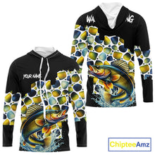 Load image into Gallery viewer, Personalized Walleye Fishing Shirt Long Sleeve, Fishing Shirts For Men NHT413