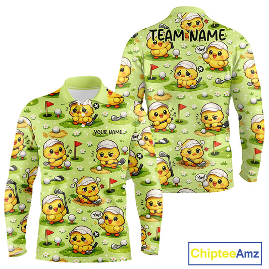 Funny Chicken Golf Polo Shirt For Men, Cute Chicken With Golf Shirts For Team NHT542