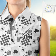 Load image into Gallery viewer, Personalized Poker Sleeveless Womens Golf Polo Shirt Funny Golf Top For Team, Golfer Gift For Womens NHT754