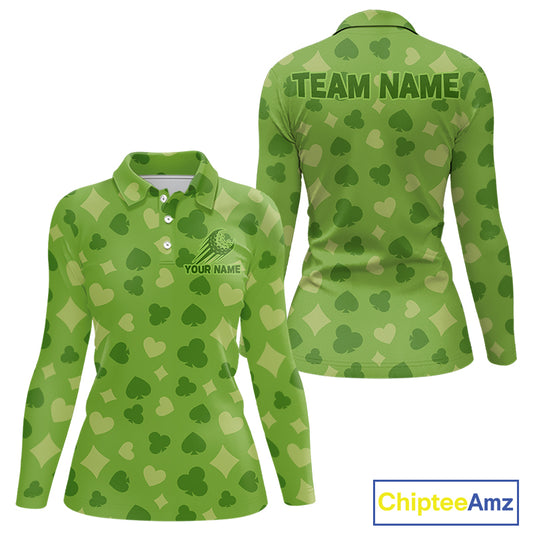 Personalized Poker Green Womens Golf Polo Shirt, Funny Golf Top For Family Team Shirt NHT756