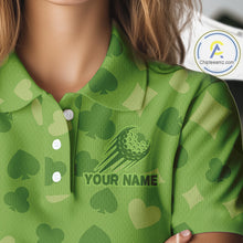 Load image into Gallery viewer, Personalized Poker Green Womens Golf Polo Shirt, Funny Golf Top For Family Team Shirt NHT756