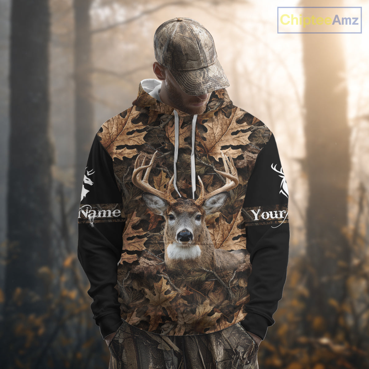 Deer Hunting Hunting Camo Brown Black Customize Name 3D All Over Printed Shirts NHT301