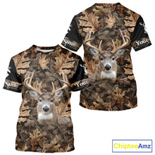 Load image into Gallery viewer, Deer Hunting Hunting Camo Brown Black Customize Name 3D All Over Printed Shirts NHT301
