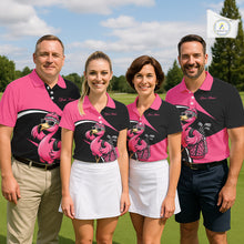 Load image into Gallery viewer, Funny Pink Flamingo Golf Polo Shirt For Men, Custom Flamingo Golf Shirt For Team NHT543