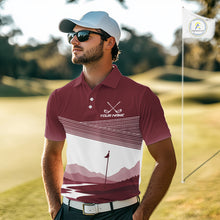 Load image into Gallery viewer, Personalized Golf Polo Shirt Custom Name Golf Club Polo For Men Golf Tournament Apparel|Red 