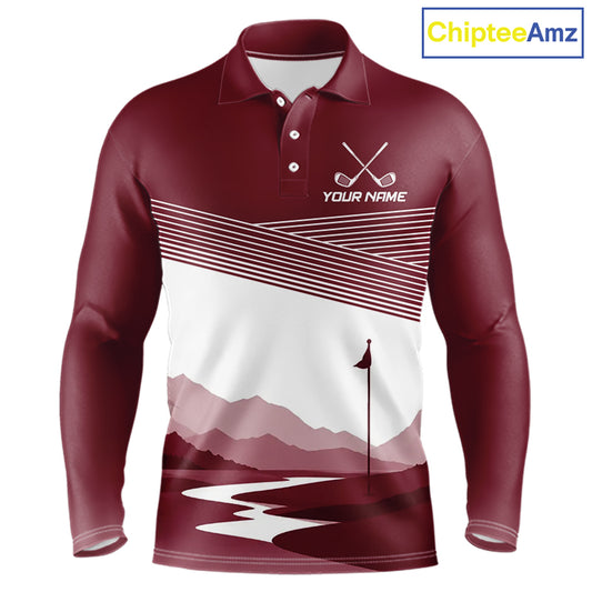 Personalized Golf Polo Shirt Custom Name Golf Club Polo For Men Golf Tournament Apparel|Red 