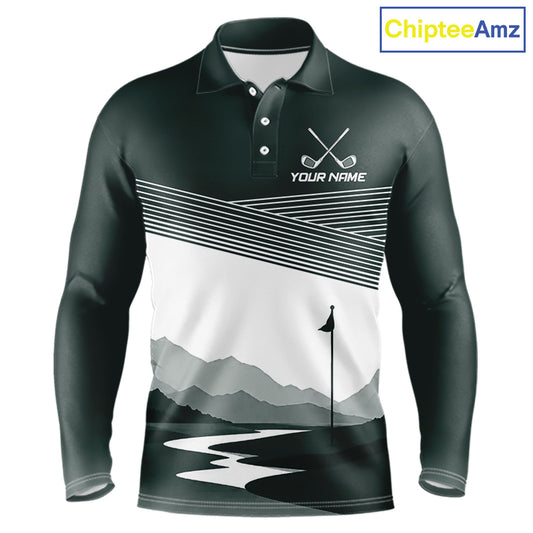 Personalized Golf Polo Shirt Custom Name Golf Club Polo For Men Golf Tournament Apparel|Green 
