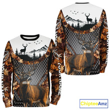 Load image into Gallery viewer, Whitetail Deer Hunting Custom Name Camo Hoodie, Best Deer Hunting Gift For Men NHT368