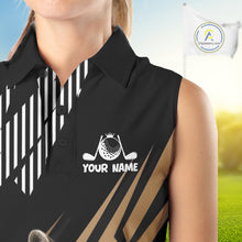 Load image into Gallery viewer, Personalized Raccoon Womens Sleeveless Golf Polo Shirt For Team, Brown Pattern Sport Golf Jersey NHT934