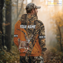 Load image into Gallery viewer, Orange Camo Deer Hunting Shirt, Deer with Scope Silhouette, Whitetail Season NHT238