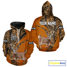 Load image into Gallery viewer, Orange Camo Deer Hunting Shirt, Deer with Scope Silhouette, Whitetail Season NHT238