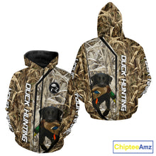 Load image into Gallery viewer, Black Lab Retriever Mallard Duck Hunting Camo Shirt – Perfect Gift for Hunters NHT240