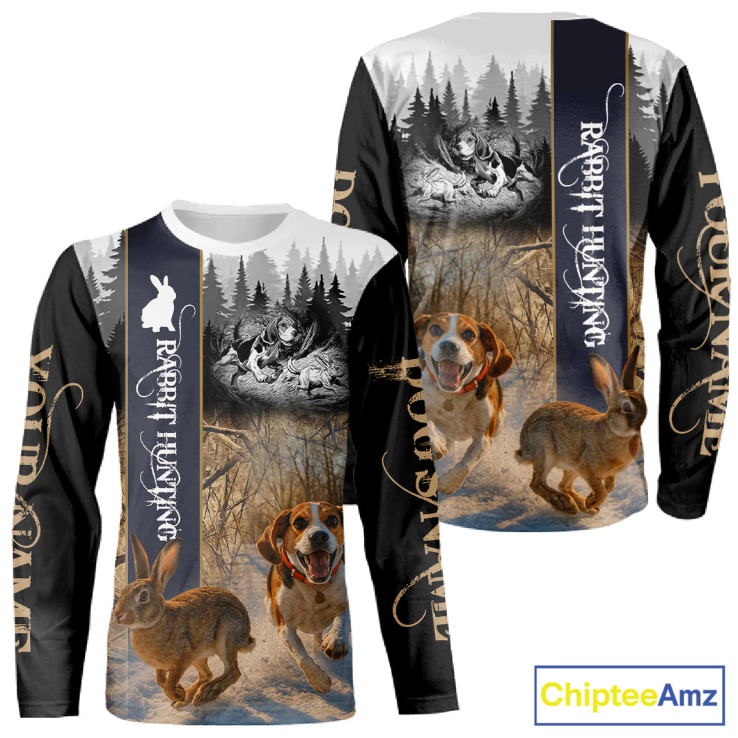 Beagle Rabbit Hunting 3D Camouflage Shirt – All Over Printed Design, Ideal Gift for Hunters NHT242