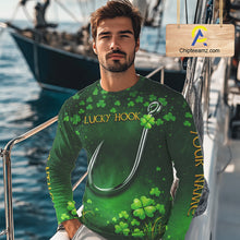 Load image into Gallery viewer, Custom St Patrick's Day Hook Fishing Shirts Long Sleeve, Performance Fishing Shirts NHT424
